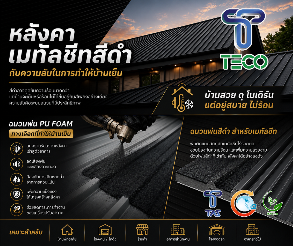 หลังคาเมทัลชีทสีดำ กับความลับในการทำให้บ้านเย็น